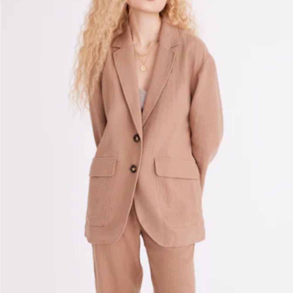 Madewell Cotton-Linen Relaxed Larsen Blazer— size S